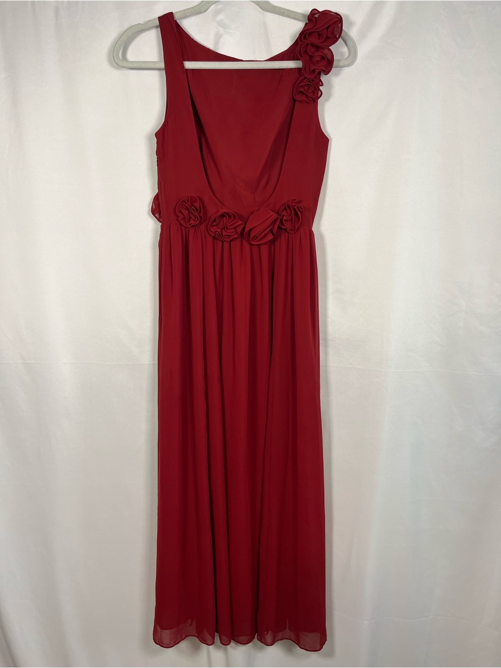 Reformation x NYC ballet dreamy collab 3D rosette maxi dress side slit sz 2 - Picture 8 of 11